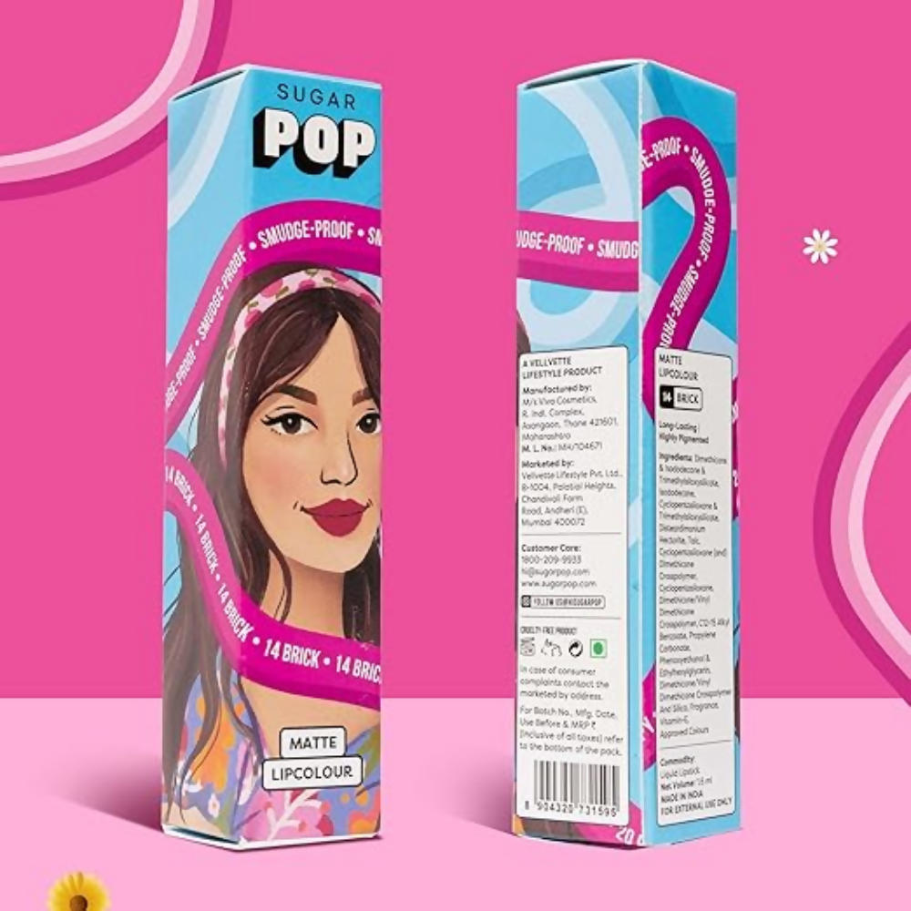 SUGAR POP Matte Lipstick - 14 Brick - Dista
