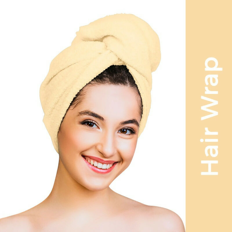 Nykaa Naturals Microfiber Hair Wrap for Frizz Free & Shiny Hair - Yellow - Distacart