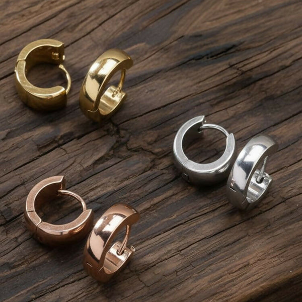 NVR Men's Set of 3 Multicolour Hoop Earrings - Distacart