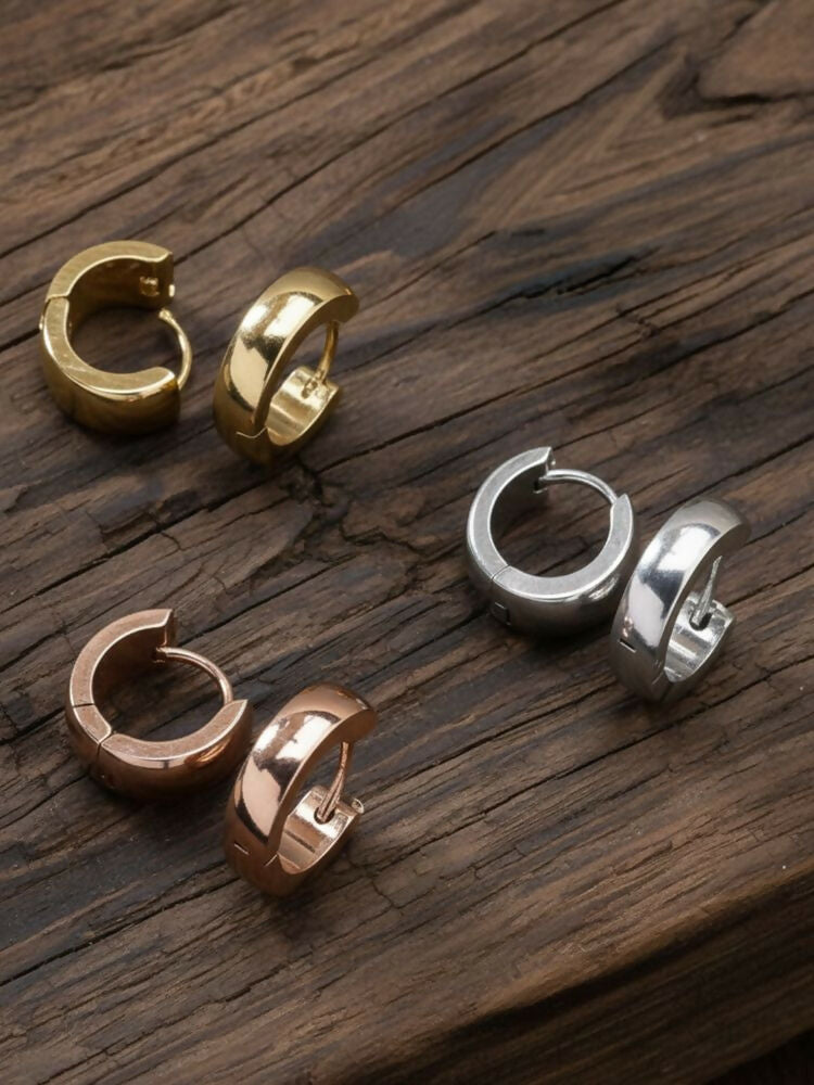 NVR Men's Set of 3 Multicolour Hoop Earrings - Distacart