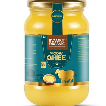Jivamrit Organic A2 Cow Ghee Glass Bottle - Dista