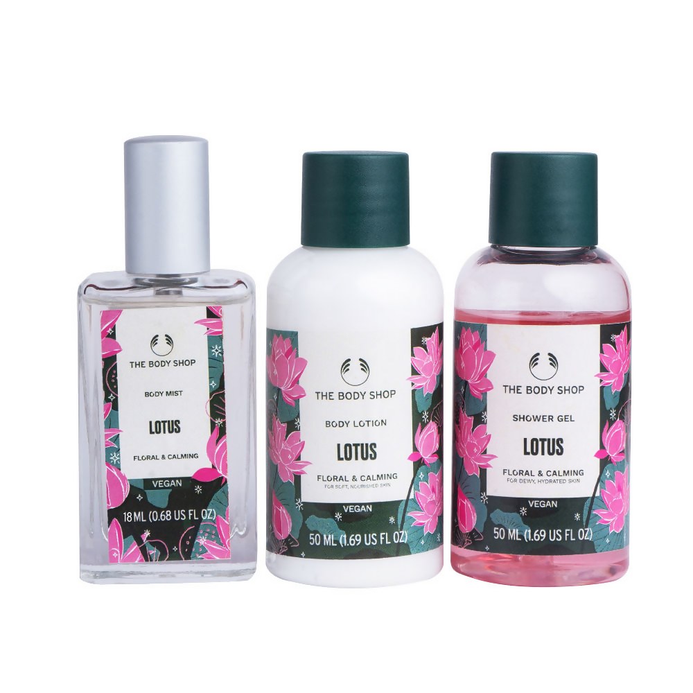 The Body Shop Lotus Shower Gel Body Lotion & Body Mist Gift Set - Distacart