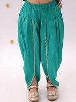 Thumbnail for Lil Drama Khilkhilahat Green Kurta Dhoti Set For Girls