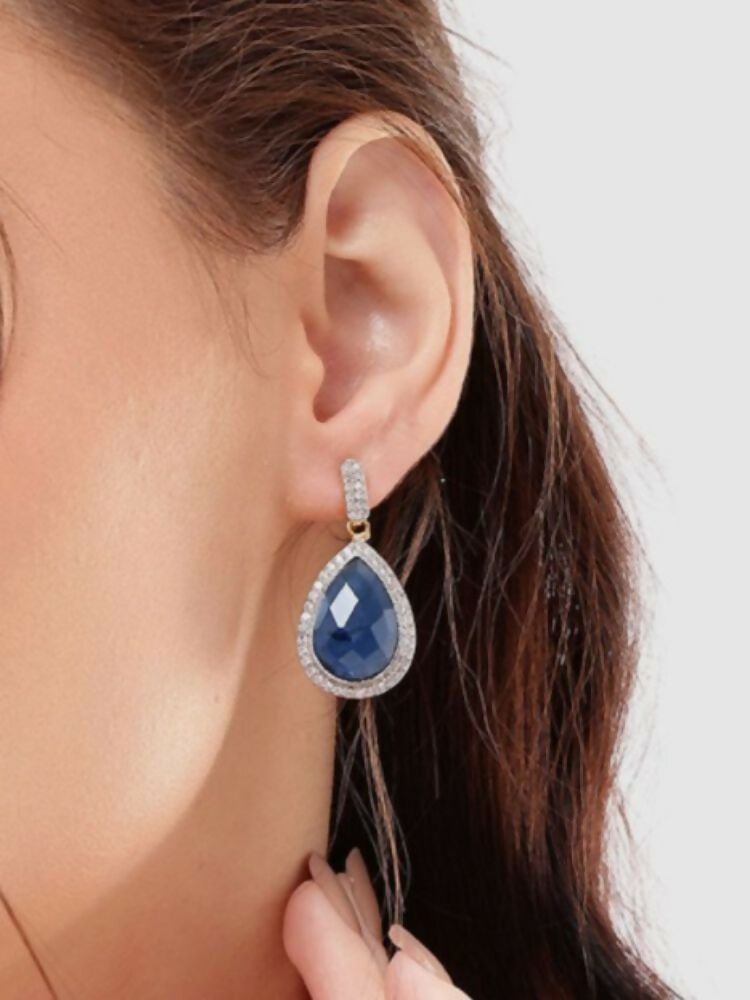 Nuyug 22K Gold Plated Azure Muse Contemporary Drop Earrings