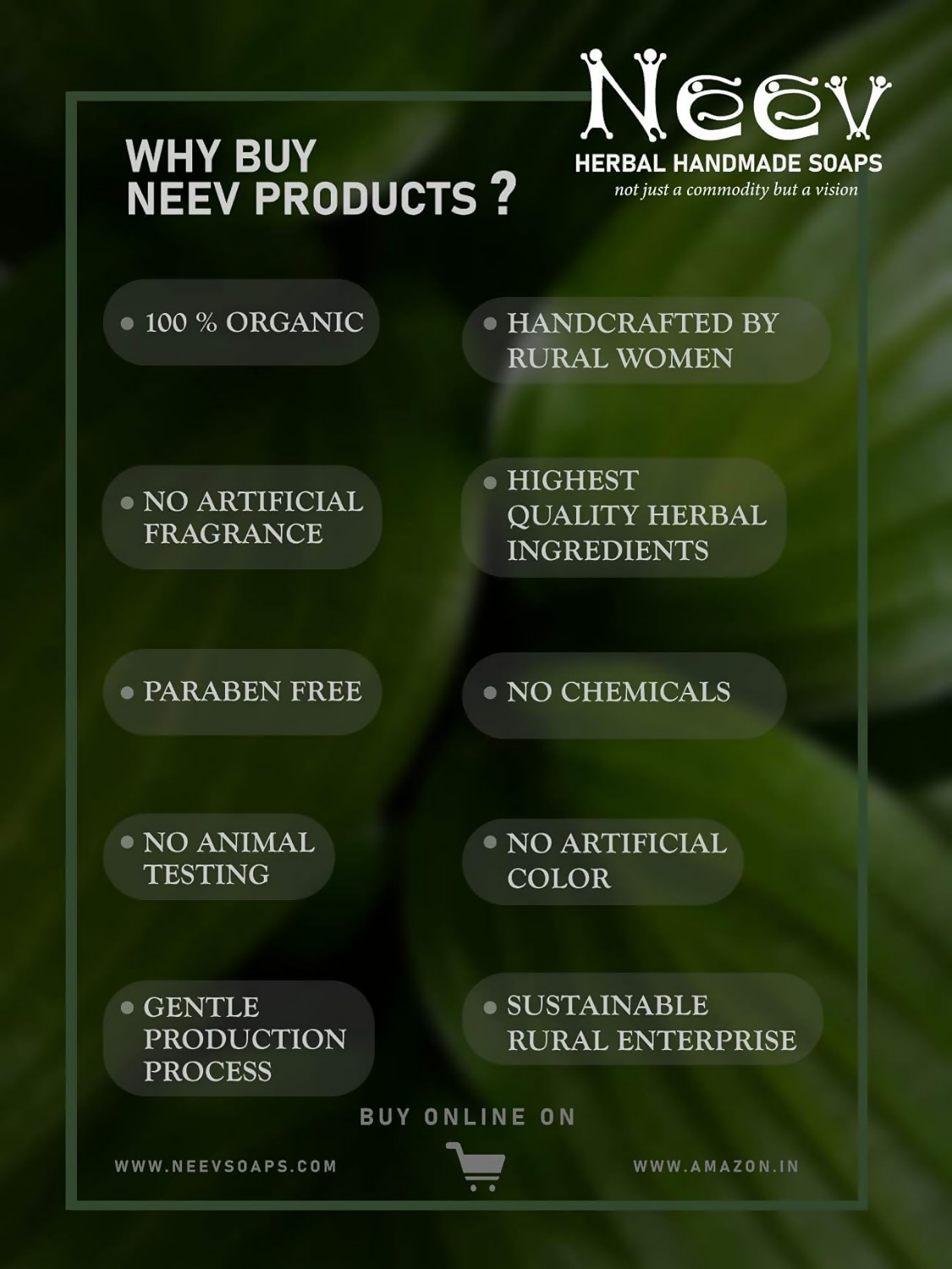 Neev Herbal Handmade Soaps Cucumber Soap Revitalizing and Skin Tightening - Distacart