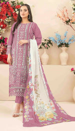 Thumbnail for Anaita Pink Cambric Cotton Suit with Embroidery & Khatli Work - Distacart