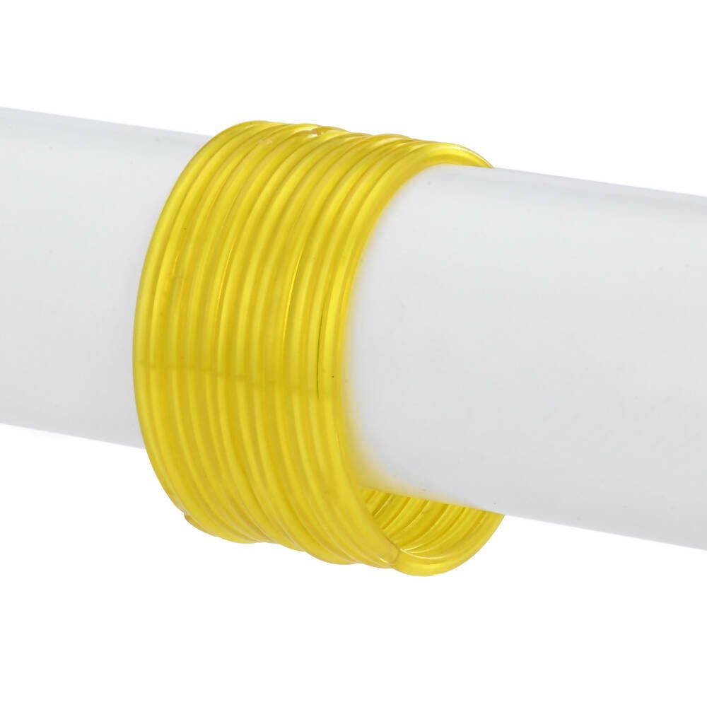 Afast Shining Yellow Glass Wedding, Party, Daily Use Bangle Set, Set Of 12 - Distacart