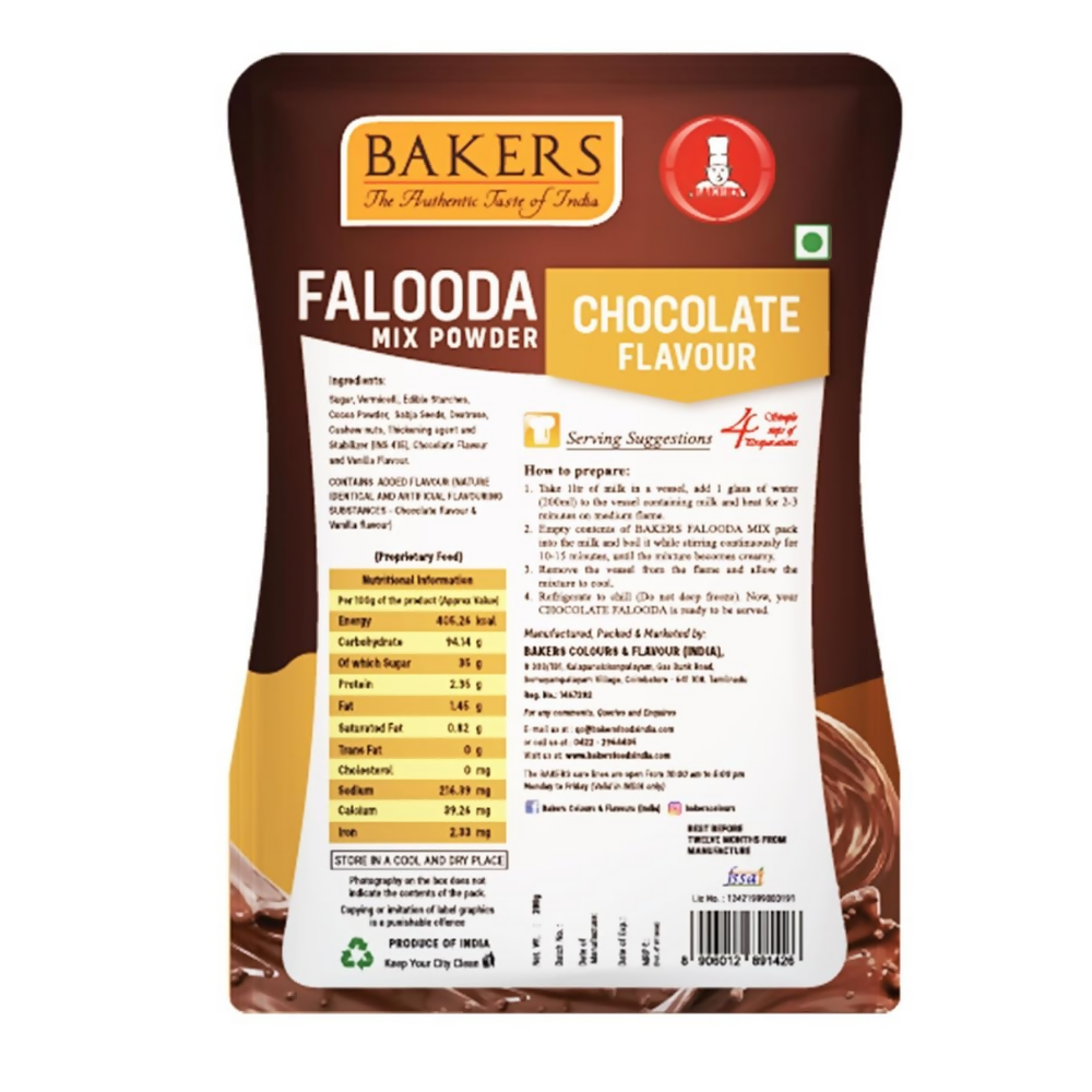 BAKERS Falooda Mix Powder - Chocolate, Pista and Rose - Dista