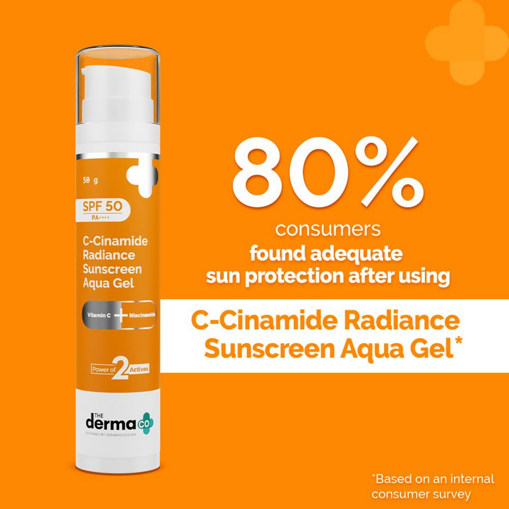 The Derma Co C-Cinamide Radiance Sunscreen Aqua Gel with SPF 50 - Distacart