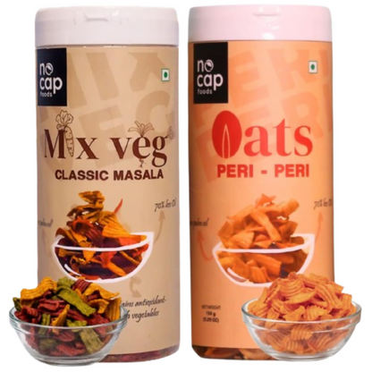 Nocap foods Zero Guilt Healthy Chips - Classic Masala & Oats Peri Peri - Dista