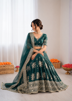 Thumbnail for Prazu Fashion Rama Jatan Silk Thread With Sequence Designer Lehenga