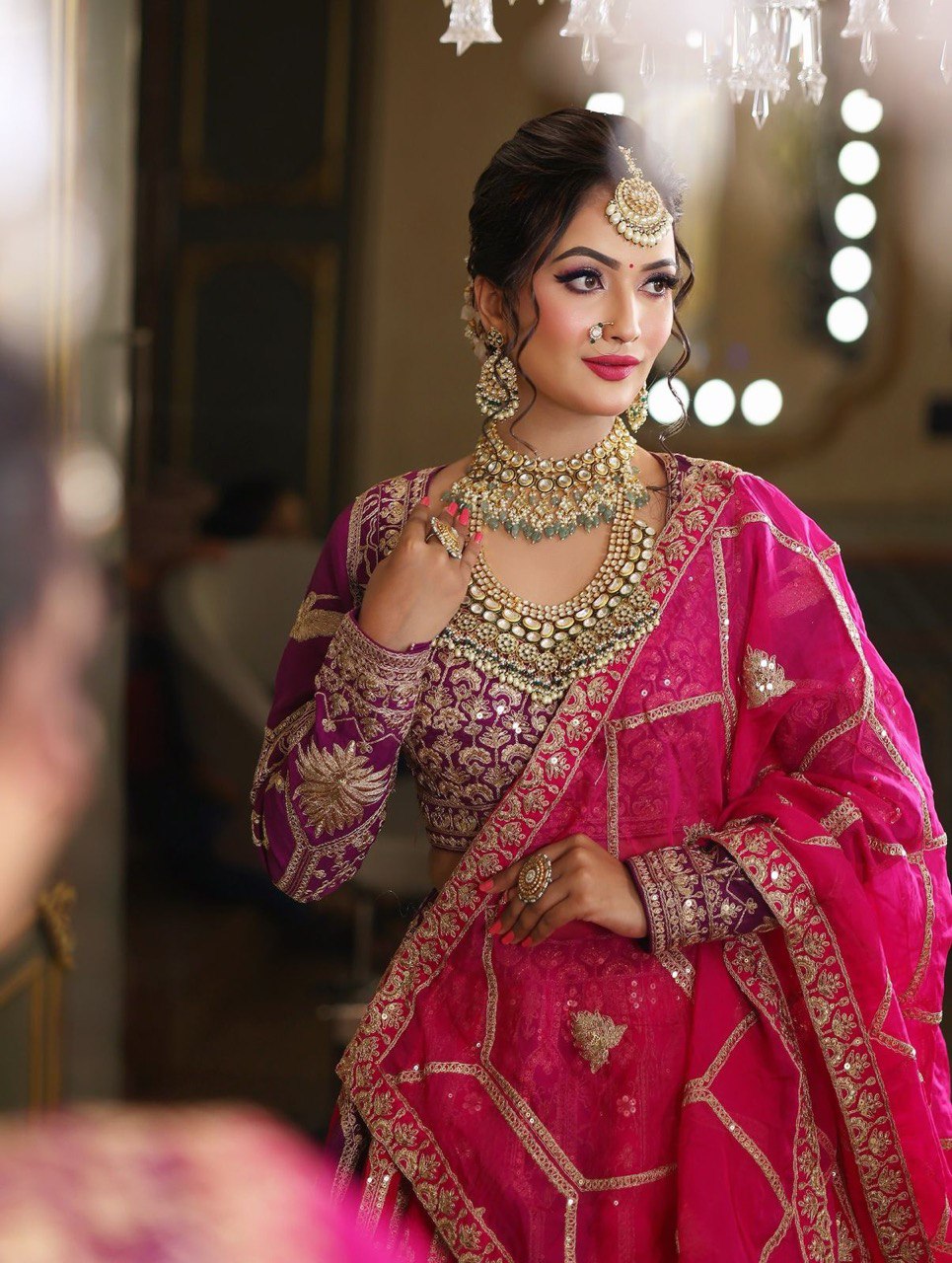 Prazu Fashion Violet Georgette Thread Sequence Wedding Lehenga Choli - Distacart