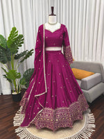 Thumbnail for Prazu Fashion Purple Jatan Silk Thread With Sequence Designer Lehenga