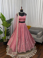 Thumbnail for Prazu Fashion Onion Pink Jatan Silk Coding With Sequence Designer Lehenga