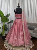 Thumbnail for Prazu Fashion Onion Pink Jatan Silk Coding With Sequence Designer Lehenga