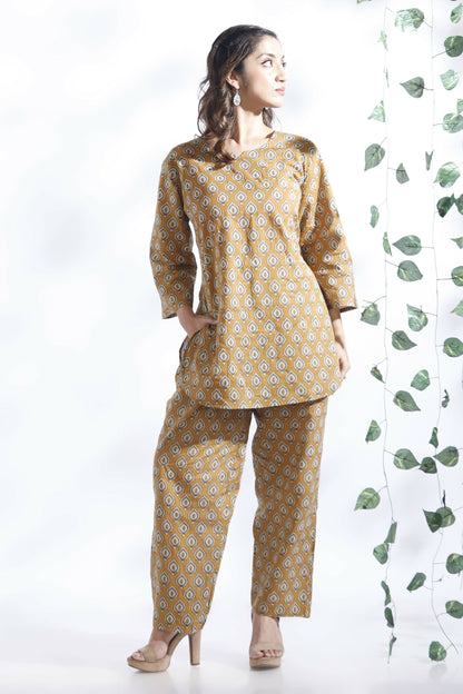 Breathables Yellow Butta Cotton Co-Ord Set - Dista