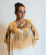 Thumbnail for Timaraa Camel Beige To Ivory Ombre Embellished Kaftan Dress - Dista