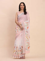Thumbnail for Astita Linen Cotton Light Pink Saree