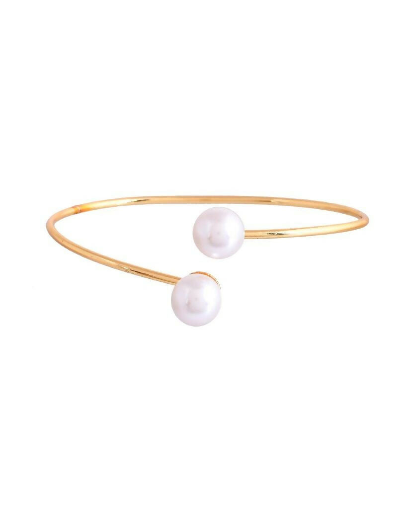 VOJ One Gram Gold Plated Pearl Studded Bracelet - Distacart