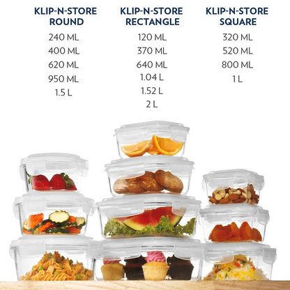 Borosil Klip N Store Glass Storage Containers - Set of 2 - Dista
