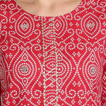 Thumbnail for Anubhutee Women Bandhani Printed Red Kurta with Trousers - Distacart