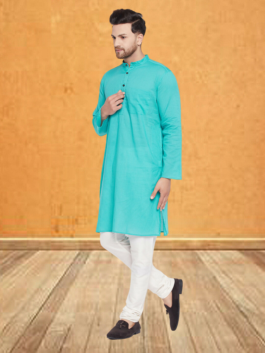 Even Apparels Men's Pure Cotton Green Kurta - Distacart