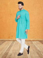 Thumbnail for Even Apparels Men's Pure Cotton Green Kurta - Distacart