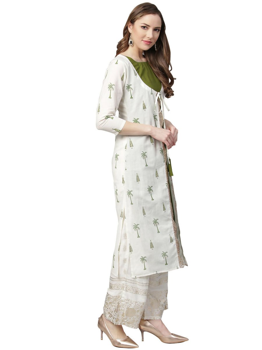 Ahalyaa Women's Traditional wear Kurta - Off White - Distacart