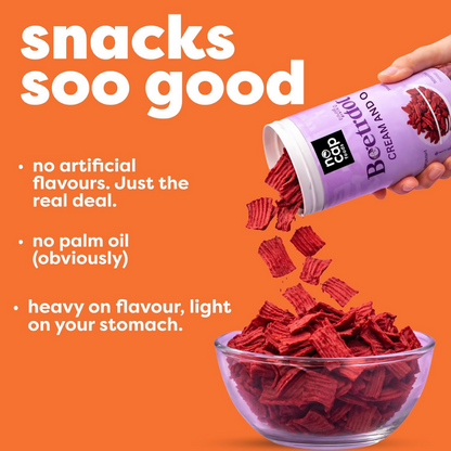 Nocap foods Zero Guilt Healthy Beetroot Chips - Cream&Onion - Dista