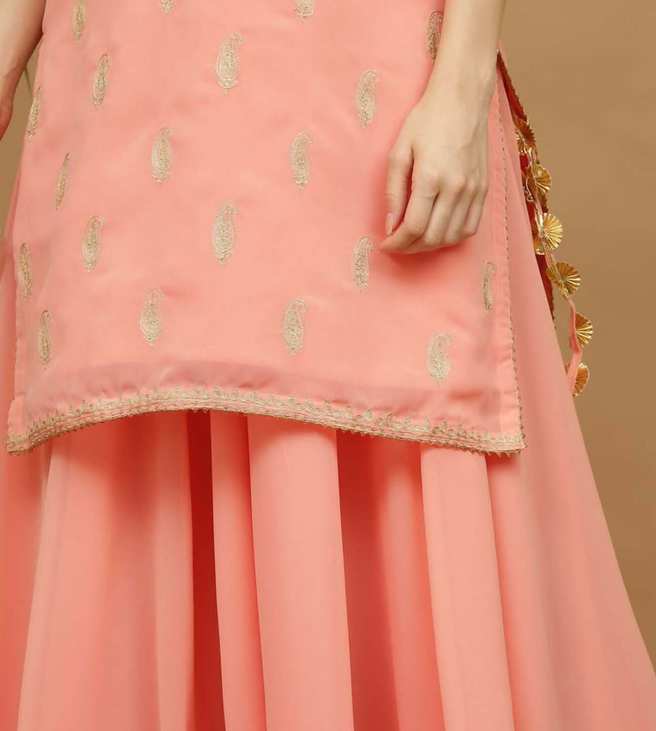 Joban Fashion Lite Beige Georgette Lehenga Set