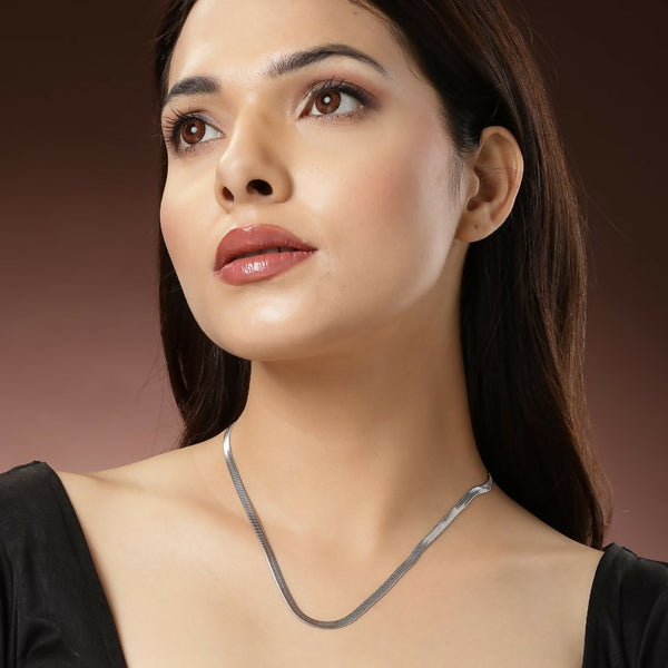 NVR Women's Silver-Toned German Silver Oxidised Chain - Distacart