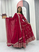 Thumbnail for Teeya Creation Womens New Heavy Fox Georgette Fabric With Heavy Embroidery Wrok Kurta Set - Dista