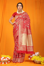 Thumbnail for Jyoti Fashion Women's Maroon Kanjivaram Silk Zari Woven Saree with Blouse - Distacart