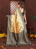 Thumbnail for Aastha Fashion Mustard Tissue Silk Weaving Saree - Distacart