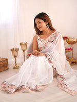 Thumbnail for Mitera Floral Sequinned Jimmychoo Saree - Distacart