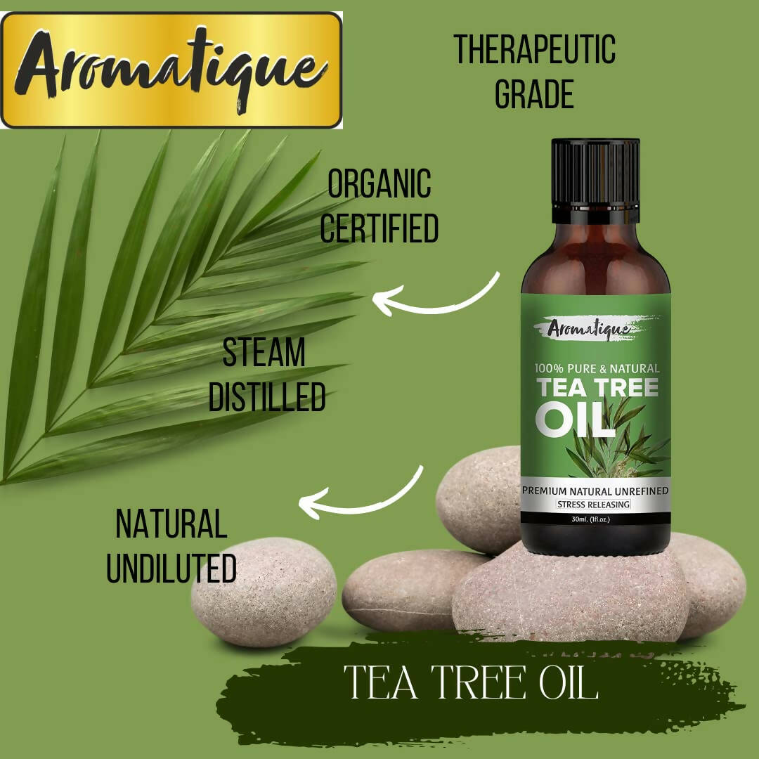 Aromatique Tea Tree Essential Oil for Skin Acne, Hair - Distacart