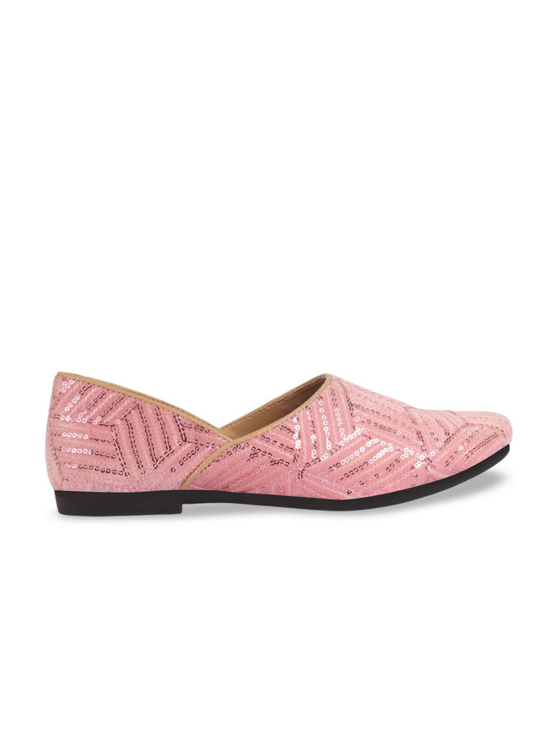 FAUSTO Men Embroidery Sequin Ethnic Half Cut Mojaris