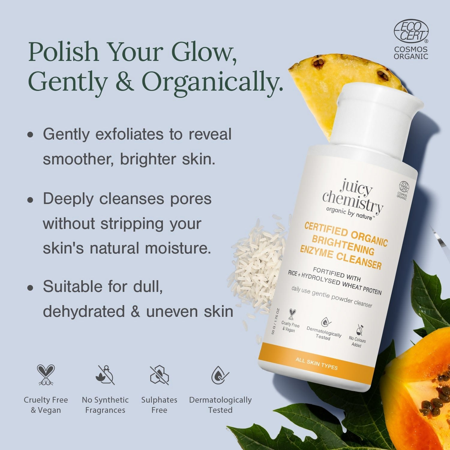 Juicy Chemistry Certified Organic Brightening Enzyme Cleanser