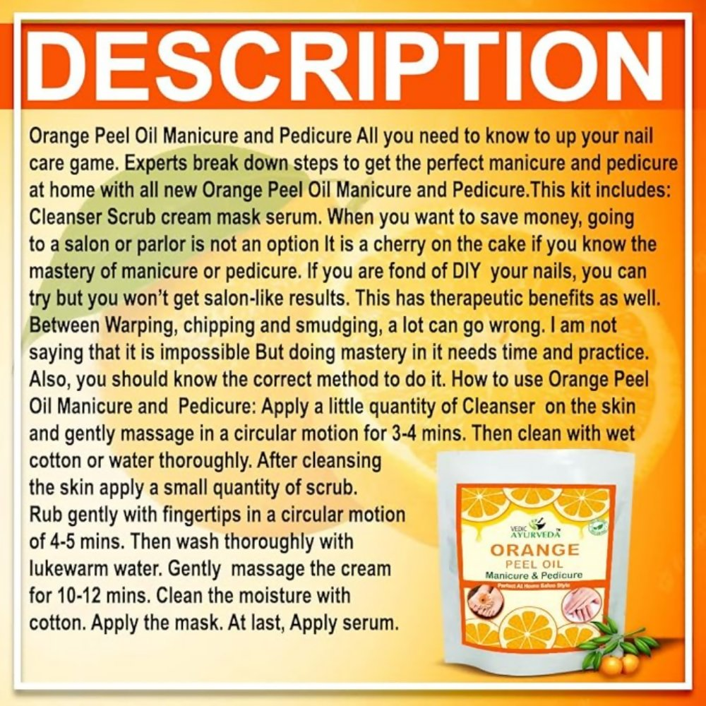 VedicAyurveda Manicure Pedicure Spa Kit Orange Peel Oil - Dista