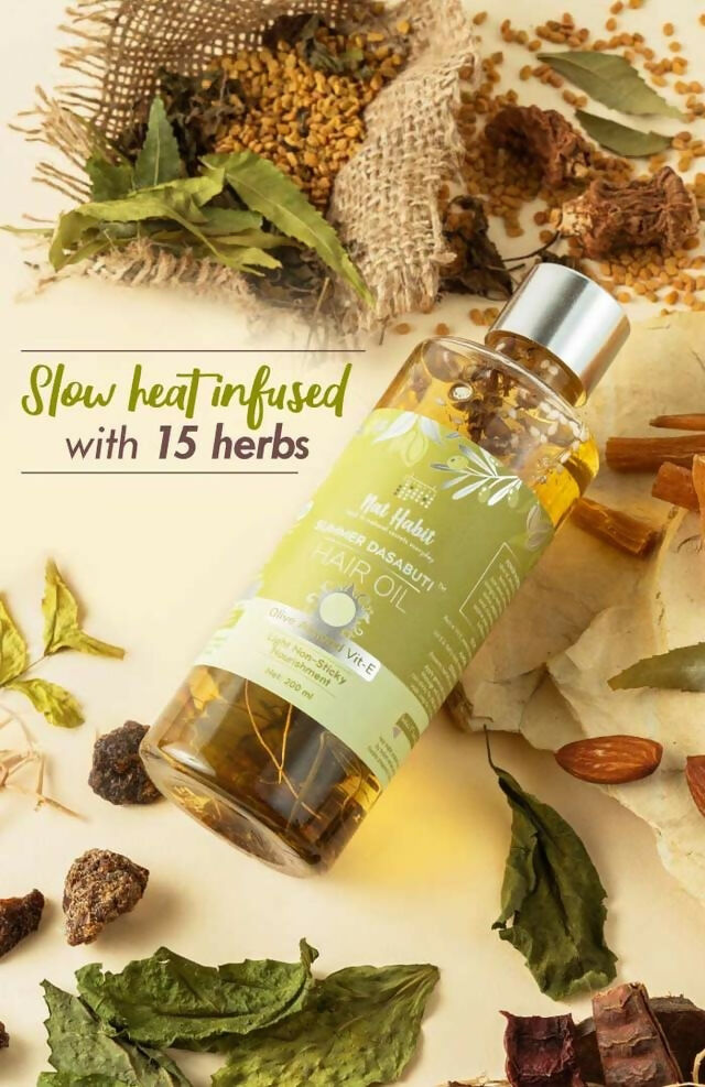 Nat Habit Olive Almond Vit-E Summer Hair Oil - Distacart