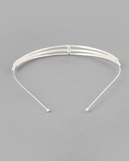 VOJ Silver Plated AD Stone Studded Hair Band - Distacart