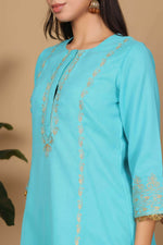 Thumbnail for Joban Fashion Turquoise Georgette Kurta Set