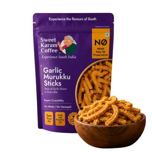 Sweet Karam Coffee Garlic Murukku Sticks - Dista