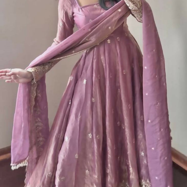 Teeya Creation Onion Fendy Silk Designer Heavy Work Wedding Wear Long Gown - Distacart