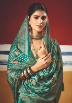 Thumbnail for Joban Fashion Green Dull Moss Brasso Saree