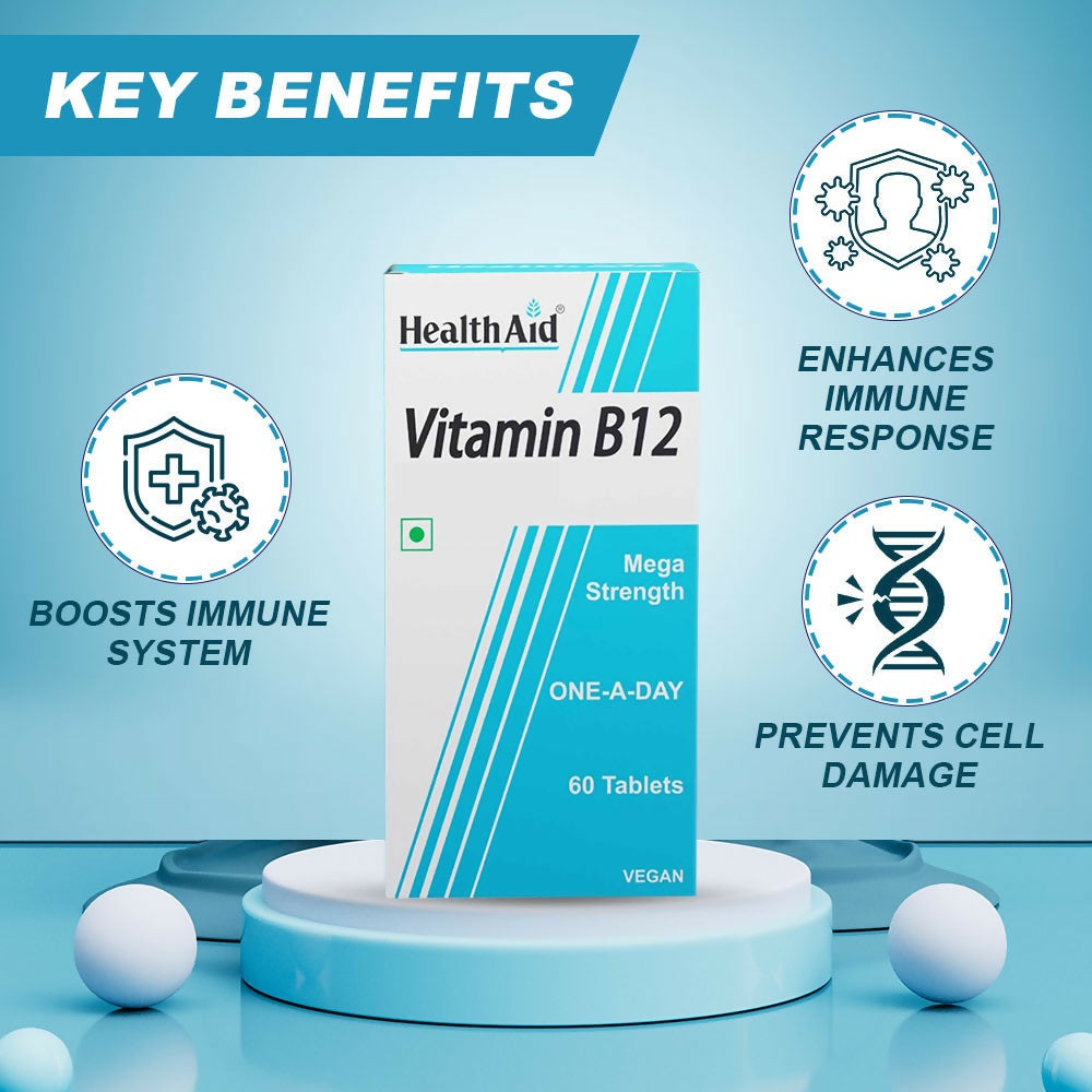 HealthAid Vitamin B12 1000 mcg Mega Strength Tablets - Limited Time Offer - Distacart