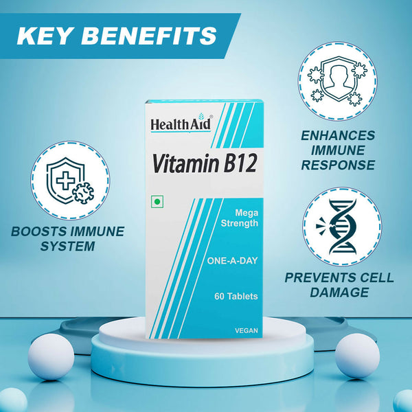 HealthAid Vitamin B12 1000 mcg Mega Strength Tablets - Limited Time Offer