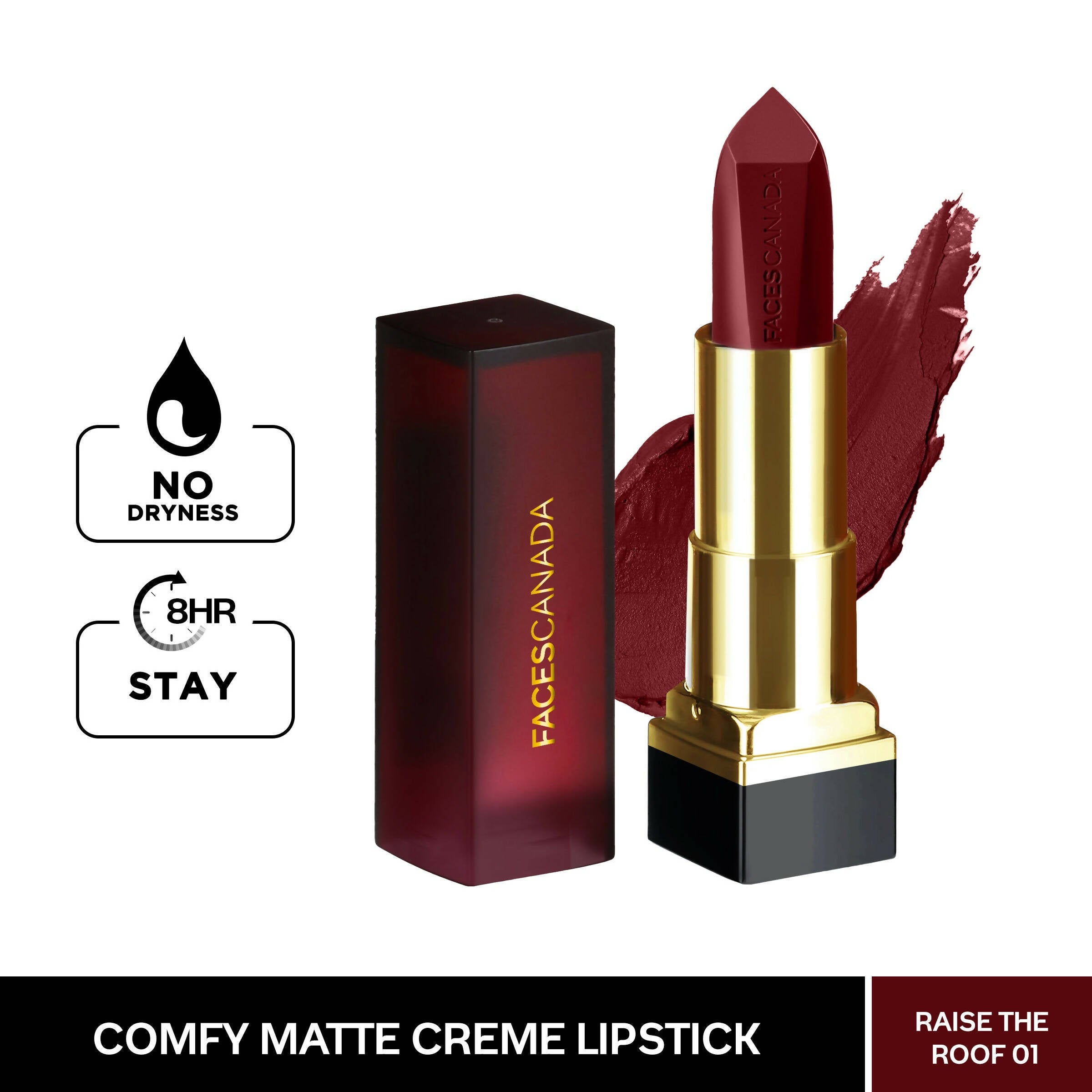 Faces Canada Comfy Matte Creme Lipstick - Raise The Roof 01 - Limited Time Offer - Distacart