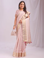 Thumbnail for Astita Organza Peach Saree