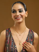 Thumbnail for Ruby Raang Double Layered Yellow Onyx and Kundan Necklace